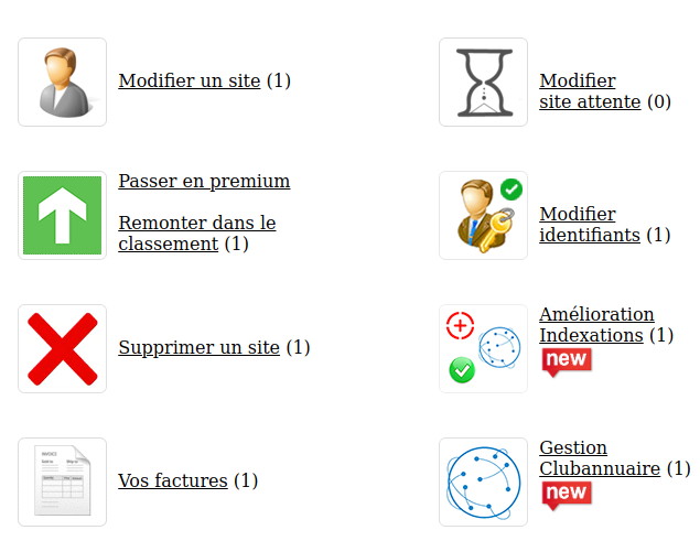 tableau de bord